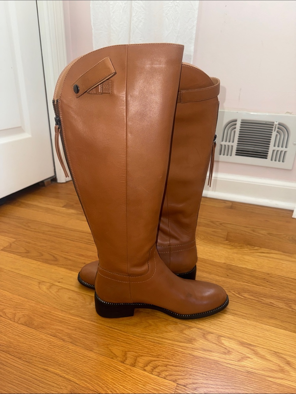Franco Sarto Tan Riding-Style Knee Boots (Never Worn)